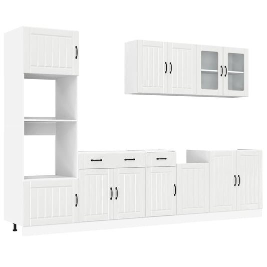 7 Piece Kitchen Cabinet Set Lucca High Gloss White Engineered Wood 7 Piece Kitchen Cabinet Set Lucca High Gloss White Engineered Wood