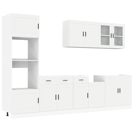 7 Piece Kitchen Cabinet Set Porto White Engineered Wood 7 Piece Kitchen Cabinet Set Porto White Engineered Wood