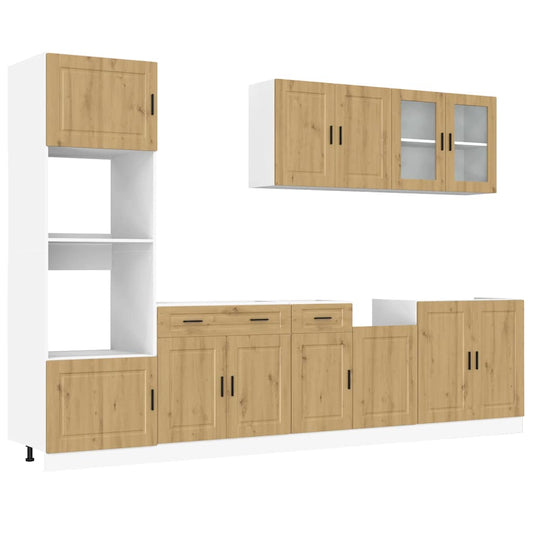 7 Piece Kitchen Cabinet Set "Kalmar" Artisan Oak Engineered Wood 7 Piece Kitchen Cabinet Set "Kalmar" Artisan Oak Engineered Wood