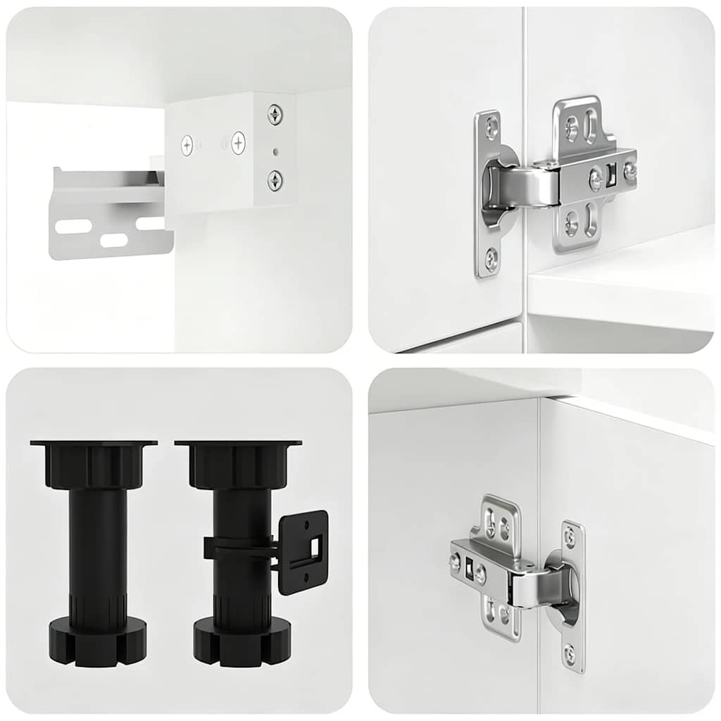 7 Piece Kitchen Cabinet Set "Kalmar" High Gloss White