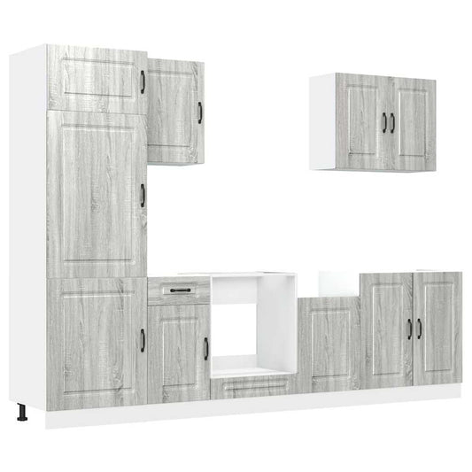 7 Piece Kitchen Cabinet Set Kalmar Grey Sonoma Engineered Wood 7 Piece Kitchen Cabinet Set Kalmar Grey Sonoma Engineered Wood