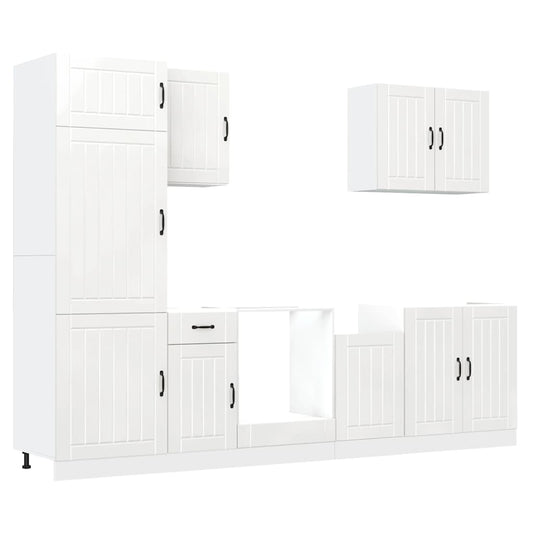 7 Piece Kitchen Cabinet Set Lucca High Gloss White Engineered Wood 7 Piece Kitchen Cabinet Set Lucca High Gloss White Engineered Wood