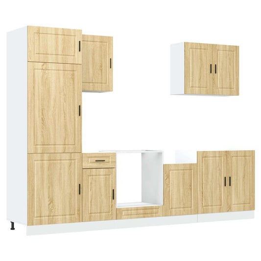 7 Piece Kitchen Cabinet Set "Porto" Sonoma Oak Engineered Wood 7 Piece Kitchen Cabinet Set "Porto" Sonoma Oak Engineered Wood