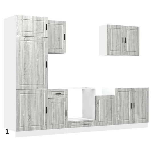 7 Piece Kitchen Cabinet Set "Porto" Grey Sonoma Engineered Wood 7 Piece Kitchen Cabinet Set "Porto" Grey Sonoma Engineered Wood