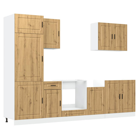 7 Piece Kitchen Cabinet Set "Kalmar" Artisan Oak Engineered Wood 7 Piece Kitchen Cabinet Set "Kalmar" Artisan Oak Engineered Wood
