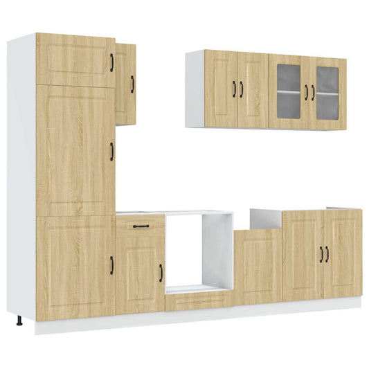 8 Piece Kitchen Cabinet Set Kalmar Sonoma Oak Engineered Wood 8 Piece Kitchen Cabinet Set Kalmar Sonoma Oak Engineered Wood