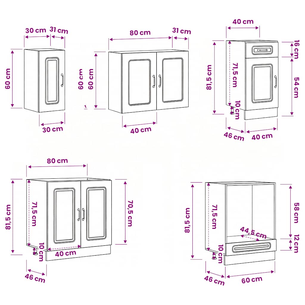 8 Piece Kitchen Cabinet Set "Kalmar" Sonoma Oak Engineered Wood