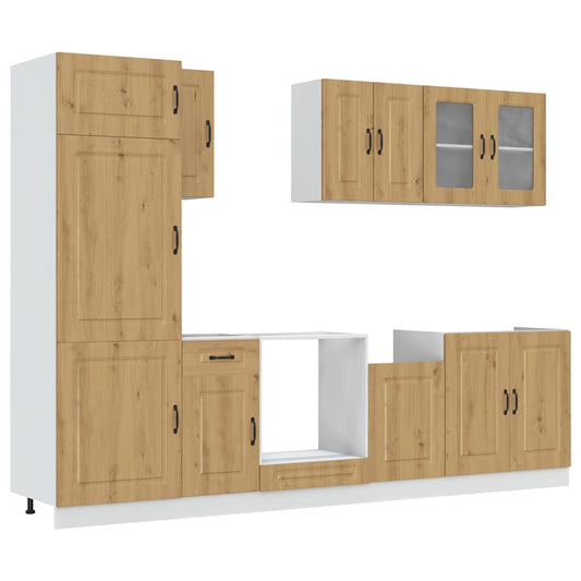 8 Piece Kitchen Cabinet Set Kalmar Artisan Oak Engineered Wood 8 Piece Kitchen Cabinet Set Kalmar Artisan Oak Engineered Wood