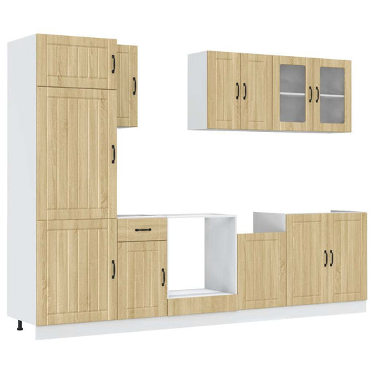 8 Piece Kitchen Cabinet Set Lucca Sonoma Oak Engineered Wood 8 Piece Kitchen Cabinet Set Lucca Sonoma Oak Engineered Wood
