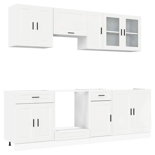 8 Piece Kitchen Cabinet Set Kalmar High Gloss White Engineered Wood 8 Piece Kitchen Cabinet Set Kalmar High Gloss White Engineered Wood