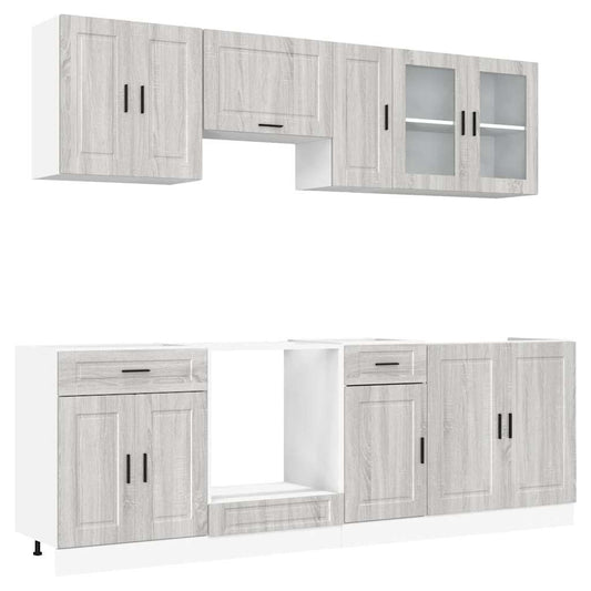 8 Piece Kitchen Cabinet Set Kalmar Grey Sonoma Engineered Wood 8 Piece Kitchen Cabinet Set Kalmar Grey Sonoma Engineered Wood