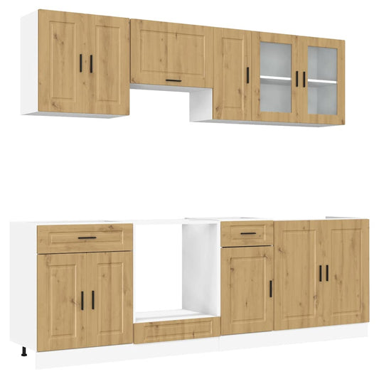 8 Piece Kitchen Cabinet Set "Kalmar" Artisan Oak Engineered Wood 8 Piece Kitchen Cabinet Set "Kalmar" Artisan Oak Engineered Wood