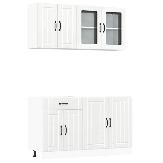 4 Piece Kitchen Cabinet Set "Lucca" High Gloss White 4 Piece Kitchen Cabinet Set "Lucca" High Gloss White