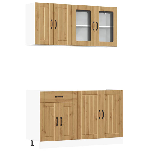 4 Piece Kitchen Cabinet Set "Kalmar" Artisan Oak Engineered Wood 4 Piece Kitchen Cabinet Set "Kalmar" Artisan Oak Engineered Wood