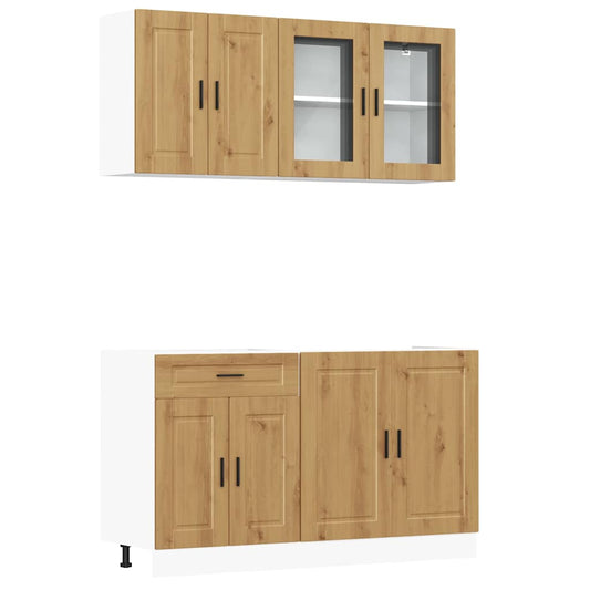 4 Piece Kitchen Cabinet Set "Kalmar" Artisan Oak Engineered Wood 4 Piece Kitchen Cabinet Set "Kalmar" Artisan Oak Engineered Wood