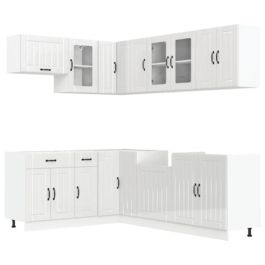 11 Piece Kitchen Cabinet Set Lucca Gloss White Engineered Wood 11 Piece Kitchen Cabinet Set Lucca Gloss White Engineered Wood