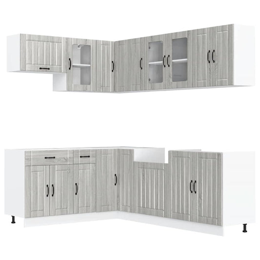 11 Piece Kitchen Cabinet Set Lucca Grey Sonoma Engineered Wood 11 Piece Kitchen Cabinet Set Lucca Grey Sonoma Engineered Wood