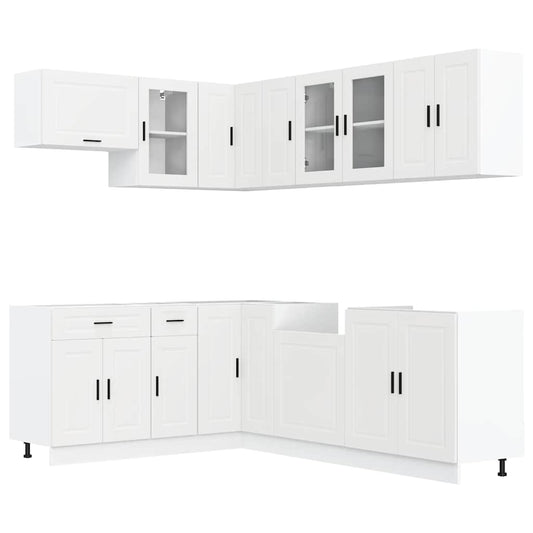 11 Piece Kitchen Cabinet Set Porto White Engineered Wood 11 Piece Kitchen Cabinet Set Porto White Engineered Wood