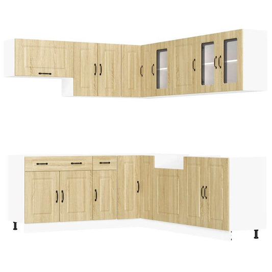 11 Piece Kitchen Cabinet Set Kalmar Sonoma Oak Engineered Wood 11 Piece Kitchen Cabinet Set Kalmar Sonoma Oak Engineered Wood