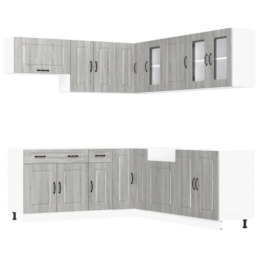 11 Piece Kitchen Cabinet Set Kalmar Grey Sonoma Engineered Wood 11 Piece Kitchen Cabinet Set Kalmar Grey Sonoma Engineered Wood
