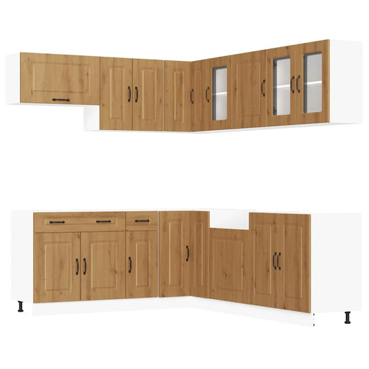 11 Piece Kitchen Cabinet Set Kalmar Artisan Oak Engineered Wood 11 Piece Kitchen Cabinet Set Kalmar Artisan Oak Engineered Wood