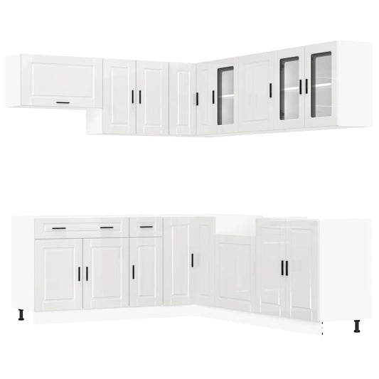 11 Piece Kitchen Cabinet Set Porto Gloss White Engineered Wood 11 Piece Kitchen Cabinet Set Porto Gloss White Engineered Wood