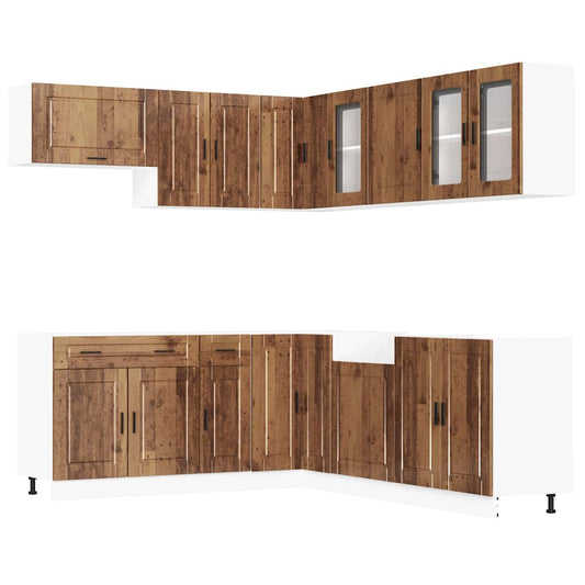 11 Piece Kitchen Cabinet Set Porto Old Wood Engineered Wood 11 Piece Kitchen Cabinet Set Porto Old Wood Engineered Wood