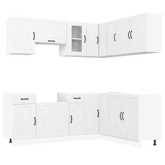 11 Piece Kitchen Cabinet Set Kalmar White Engineered Wood 11 Piece Kitchen Cabinet Set Kalmar White Engineered Wood