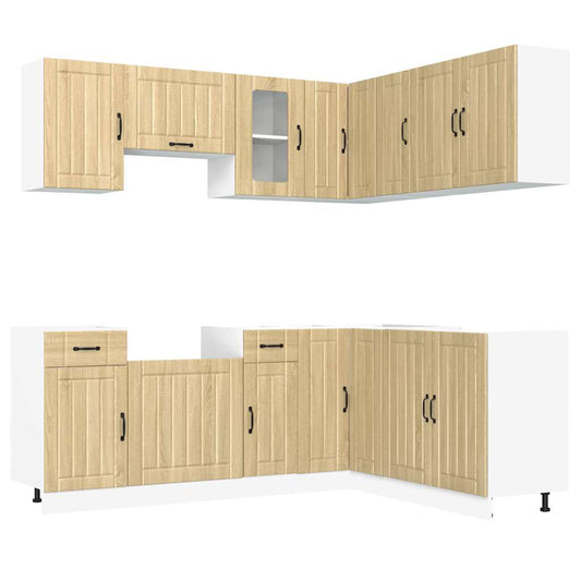 11 Piece Kitchen Cabinet Set Kalmar Sonoma Oak Engineered Wood 11 Piece Kitchen Cabinet Set Kalmar Sonoma Oak Engineered Wood