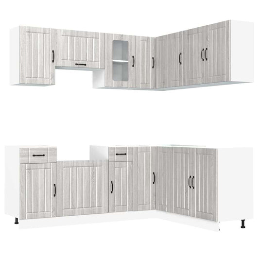 11 Piece Kitchen Cabinet Set Kalmar Grey Sonoma Engineered Wood 11 Piece Kitchen Cabinet Set Kalmar Grey Sonoma Engineered Wood