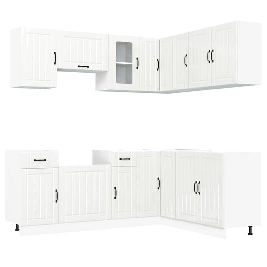11 Piece Kitchen Cabinet Set Lucca Gloss White Engineered Wood 11 Piece Kitchen Cabinet Set Lucca Gloss White Engineered Wood