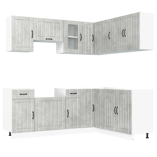 11 Piece Kitchen Cabinet Set "Lucca" Concrete Grey 11 Piece Kitchen Cabinet Set "Lucca" Concrete Grey