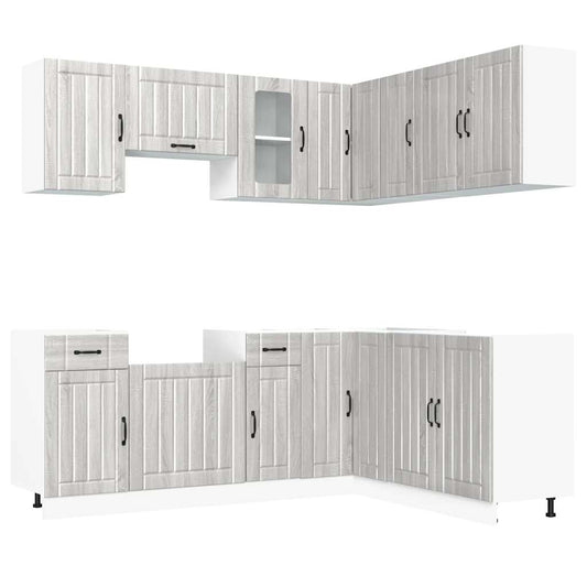 11 Piece Kitchen Cabinet Set "Lucca" Grey Sonoma Engineered Wood 11 Piece Kitchen Cabinet Set "Lucca" Grey Sonoma Engineered Wood