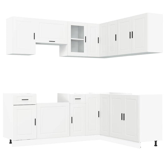 11 Piece Kitchen Cabinet Set Porto White Engineered Wood 11 Piece Kitchen Cabinet Set Porto White Engineered Wood