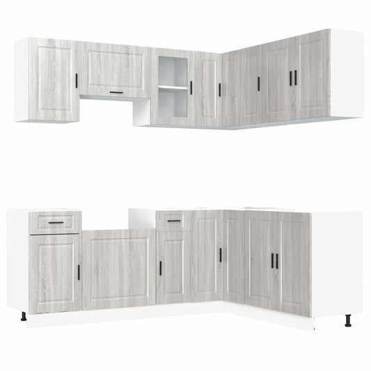 11 Piece Kitchen Cabinet Set Porto Grey Sonoma Engineered Wood 11 Piece Kitchen Cabinet Set Porto Grey Sonoma Engineered Wood
