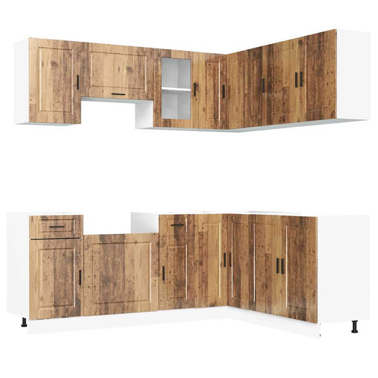 11 Piece Kitchen Cabinet Set Porto Old Wood Engineered Wood 11 Piece Kitchen Cabinet Set Porto Old Wood Engineered Wood