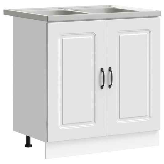 Kitchen Cabinet Kalmar White 80 x 46 x 81.5 cm Engineered Wood Kitchen Cabinet Kalmar White 80 x 46 x 81.5 cm Engineered Wood
