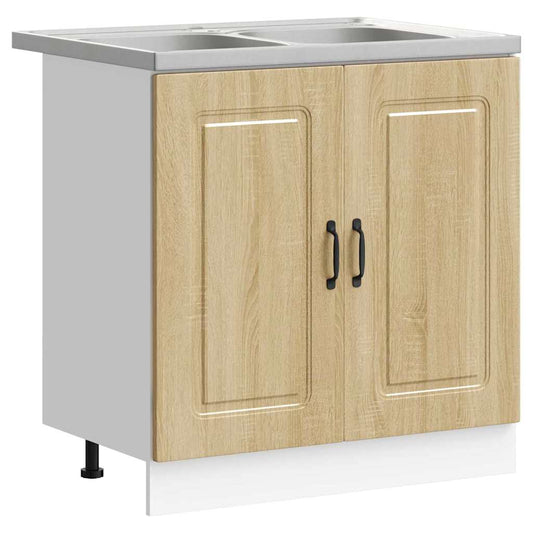 Kitchen Cabinet with Door Kalmar Sonoma Oak 80 x 46 x 81.5 cm Kitchen Cabinet with Door Kalmar Sonoma Oak 80 x 46 x 81.5 cm