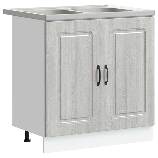 Kitchen Cabinet with Door Kalmar Grey Sonoma 80 x 46 x 81.5 cm Kitchen Cabinet with Door Kalmar Grey Sonoma 80 x 46 x 81.5 cm