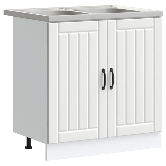 Sink Base Cabinet Lucca 2 pcs White Engineered Wood Sink Base Cabinet Lucca 2 pcs White Engineered Wood