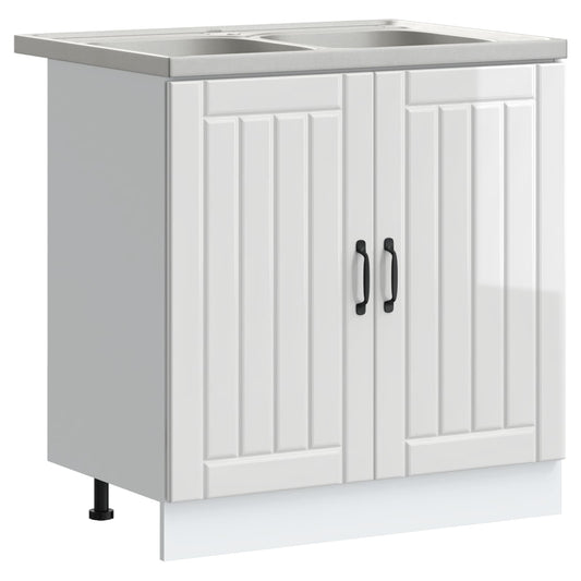 Sink Base Cabinet Lucca 2 pcs High Gloss White Engineered Wood Sink Base Cabinet Lucca 2 pcs High Gloss White Engineered Wood