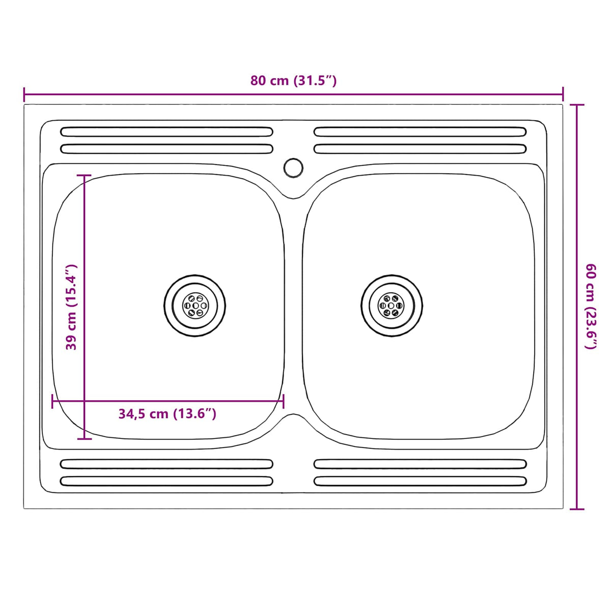 Sink Base Cabinet Lucca 2 pcs High Gloss White Engineered Wood