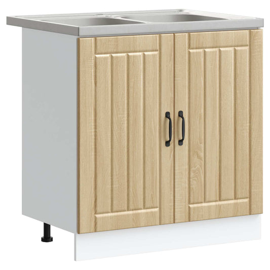 Sink Base Cabinet Lucca 2 pcs Sonoma Oak Engineered Wood Sink Base Cabinet Lucca 2 pcs Sonoma Oak Engineered Wood