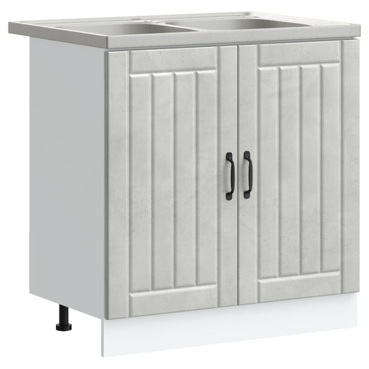 Sink Base Cabinet Lucca 2 pcs Concrete Grey Engineered Wood Sink Base Cabinet Lucca 2 pcs Concrete Grey Engineered Wood