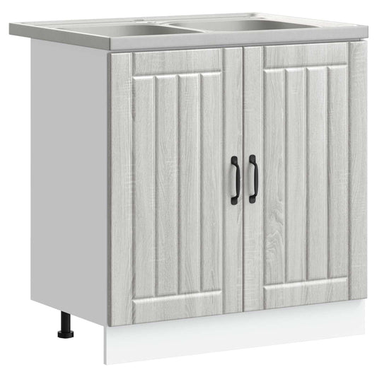 Sink Base Cabinet Lucca 2 pcs Grey Sonoma Engineered Wood Sink Base Cabinet Lucca 2 pcs Grey Sonoma Engineered Wood