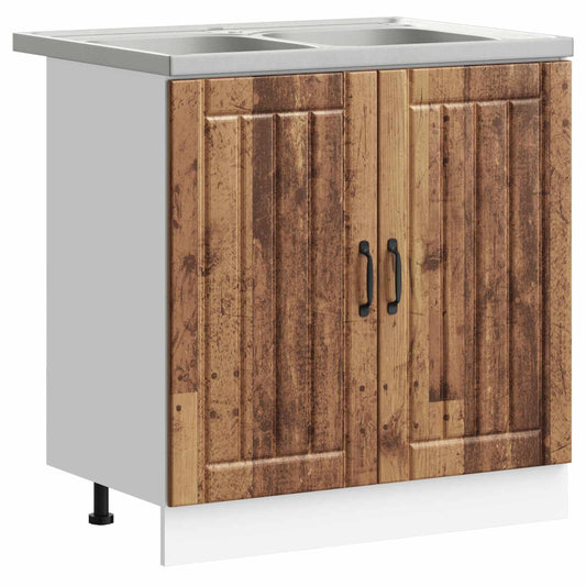 Sink Base Cabinet Lucca 2 pcs Old Wood Engineered Wood Sink Base Cabinet Lucca 2 pcs Old Wood Engineered Wood