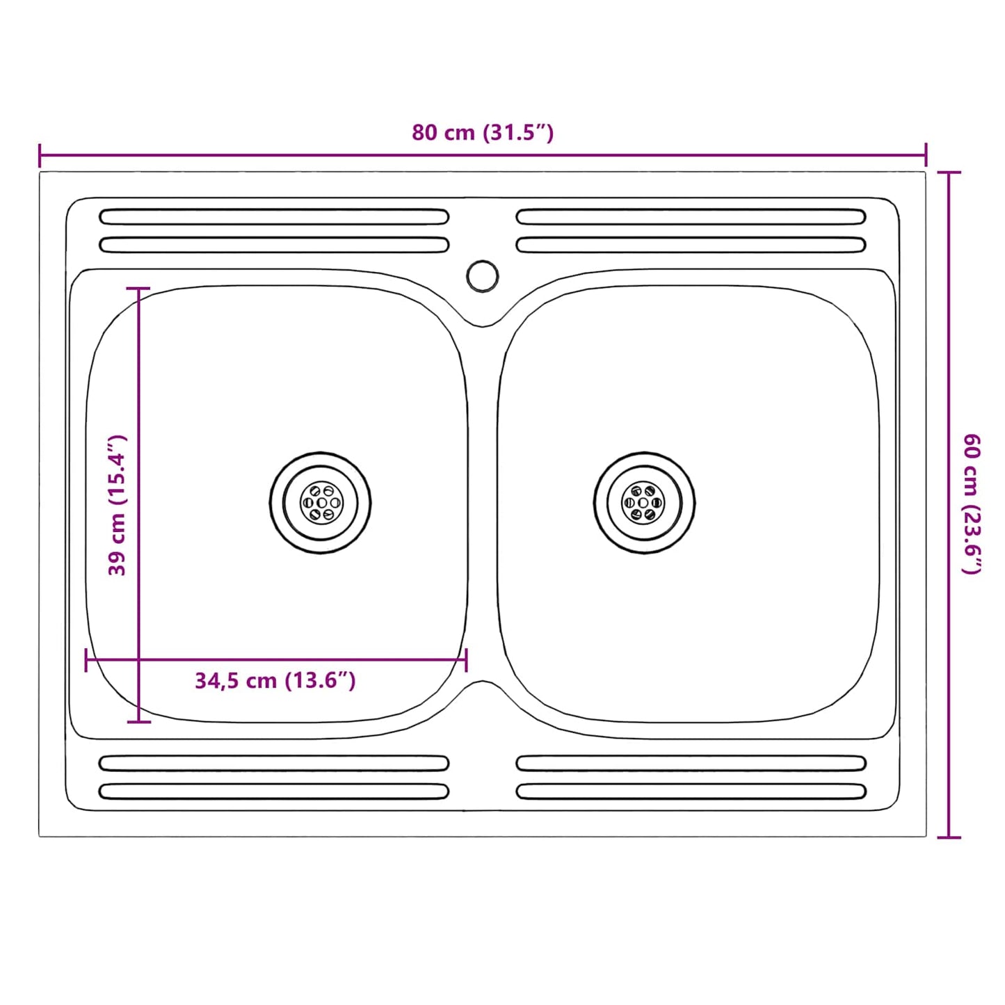Sink Base Cabinet Lucca 2 pcs Artisan Oak Engineered Wood
