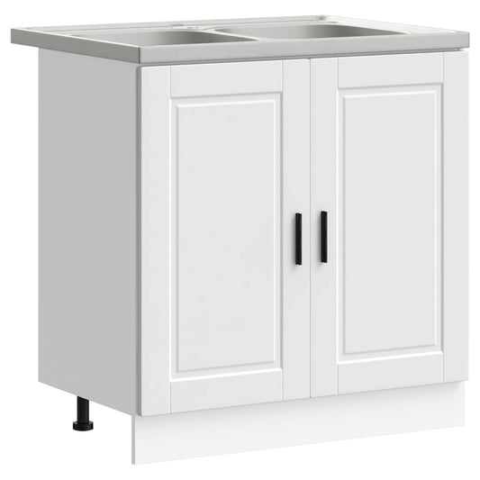 Sink Base Cabinet Porto 2 pcs White 80 x 46 x 81.5 cm Sink Base Cabinet Porto 2 pcs White 80 x 46 x 81.5 cm