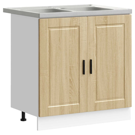 Sink Base Cabinet Porto 2 pcs Brown 80 x 46 x 81.5 cm Sink Base Cabinet Porto 2 pcs Brown 80 x 46 x 81.5 cm