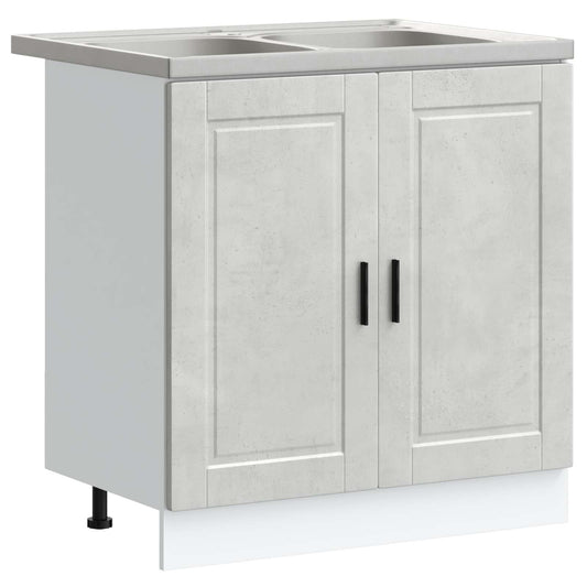 Sink Base Cabinet Porto 2 pcs Grey 80 x 46 x 81.5 cm Sink Base Cabinet Porto 2 pcs Grey 80 x 46 x 81.5 cm